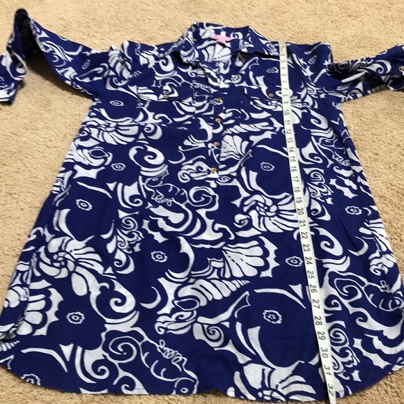 LILLY PULITZER size XS blue combo tunic top - Picture 8 of 9